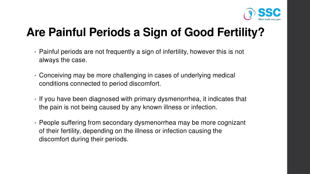 are painful periods a sign of good fertility