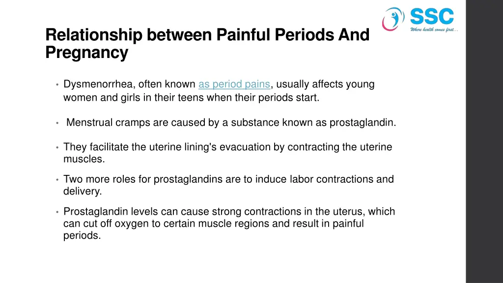 relationship between painful periods and pregnancy