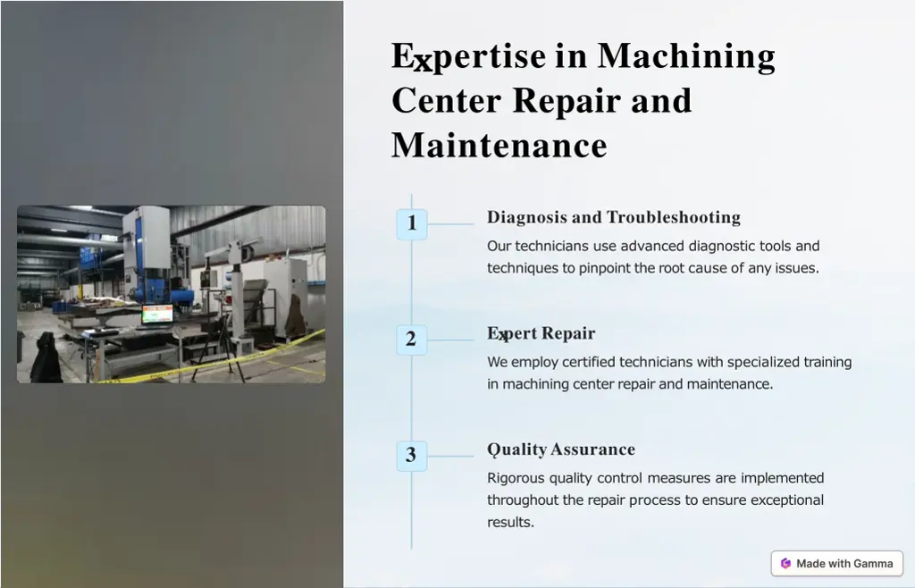 e pertise in machining center repair