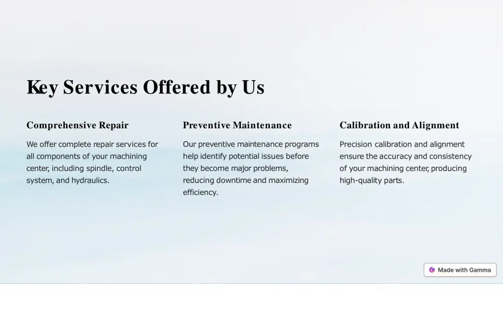 key services offered by us