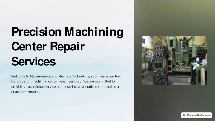 precision machining center repair services