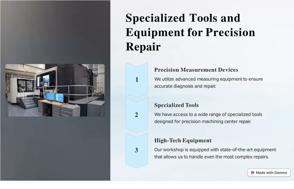 specialized tools and equipment for precision