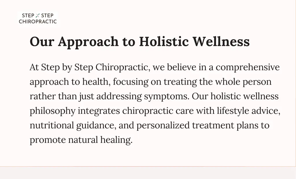 our approach to holistic wellness