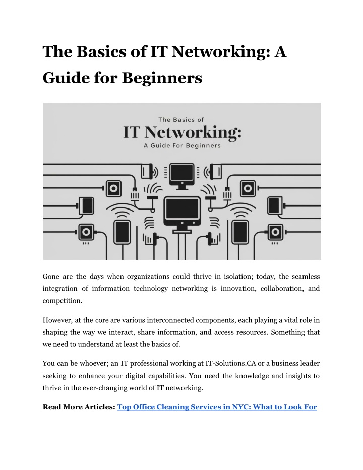 the basics of it networking a