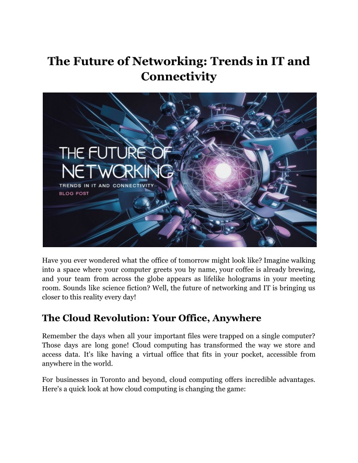 the future of networking trends