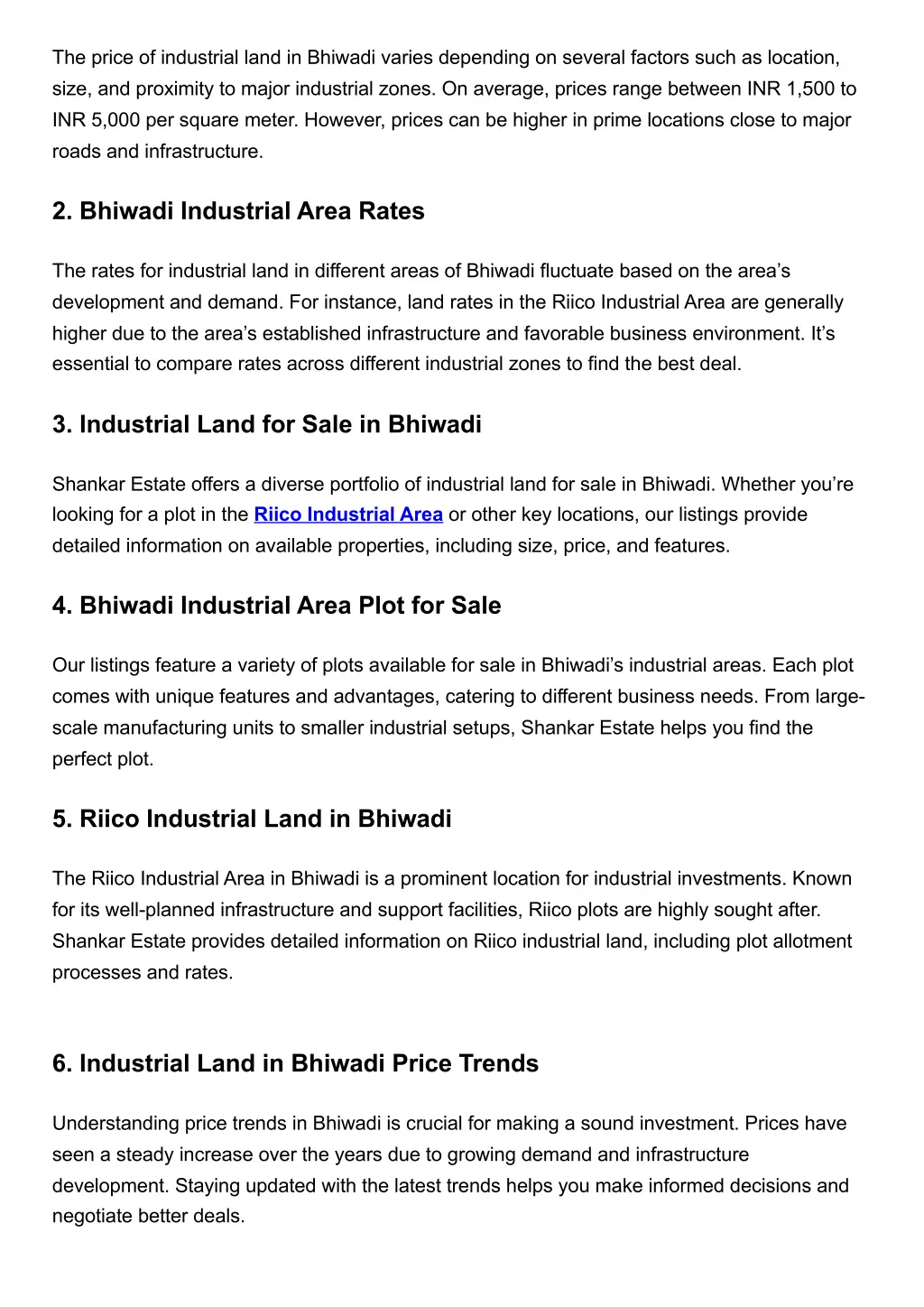 the price of industrial land in bhiwadi varies