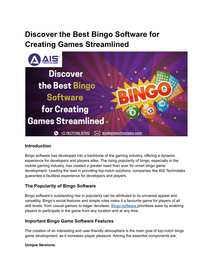 discover the best bingo software for creating