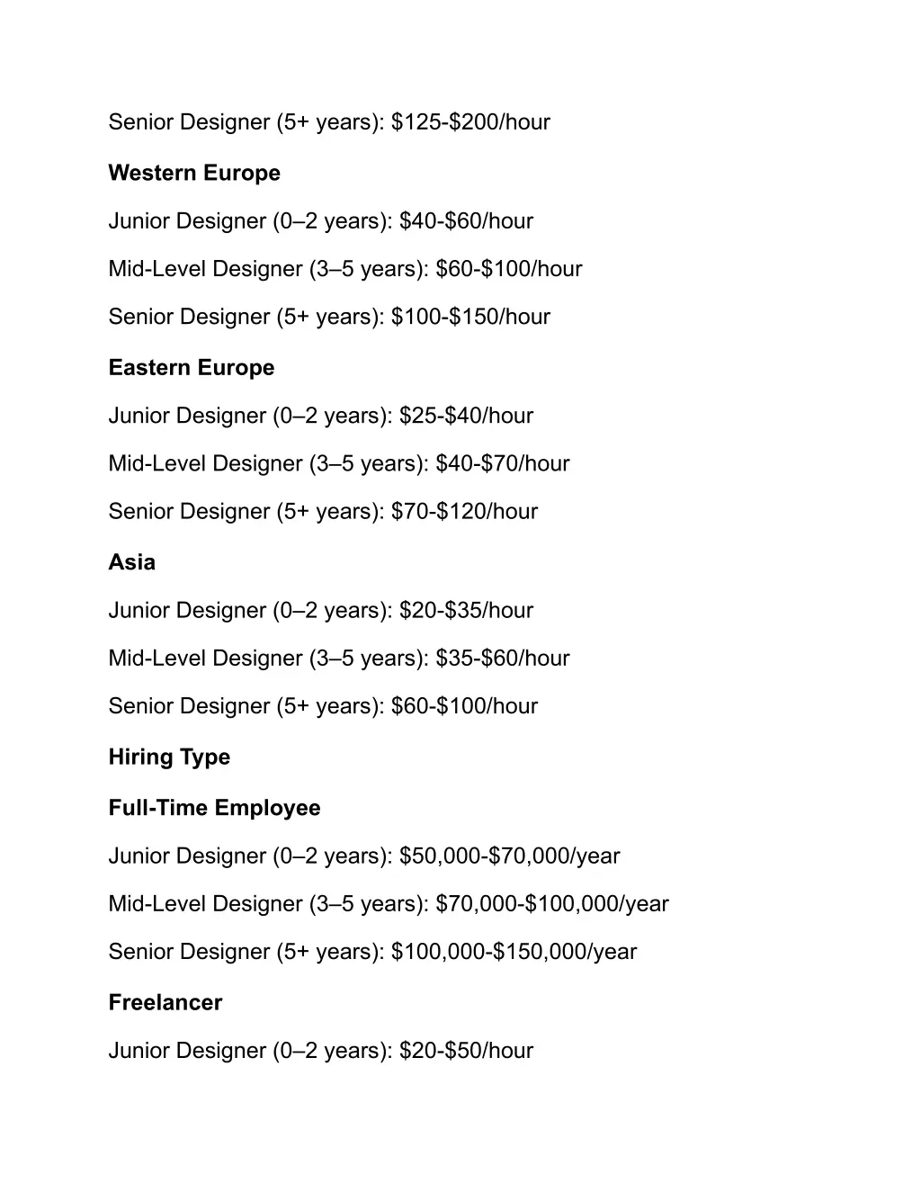 senior designer 5 years 125 200 hour