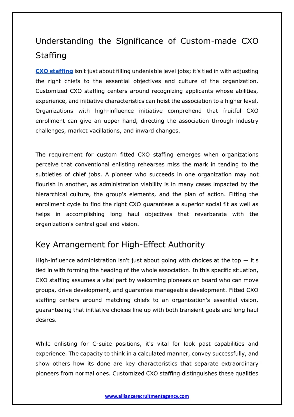 understanding the significance of custom made cxo