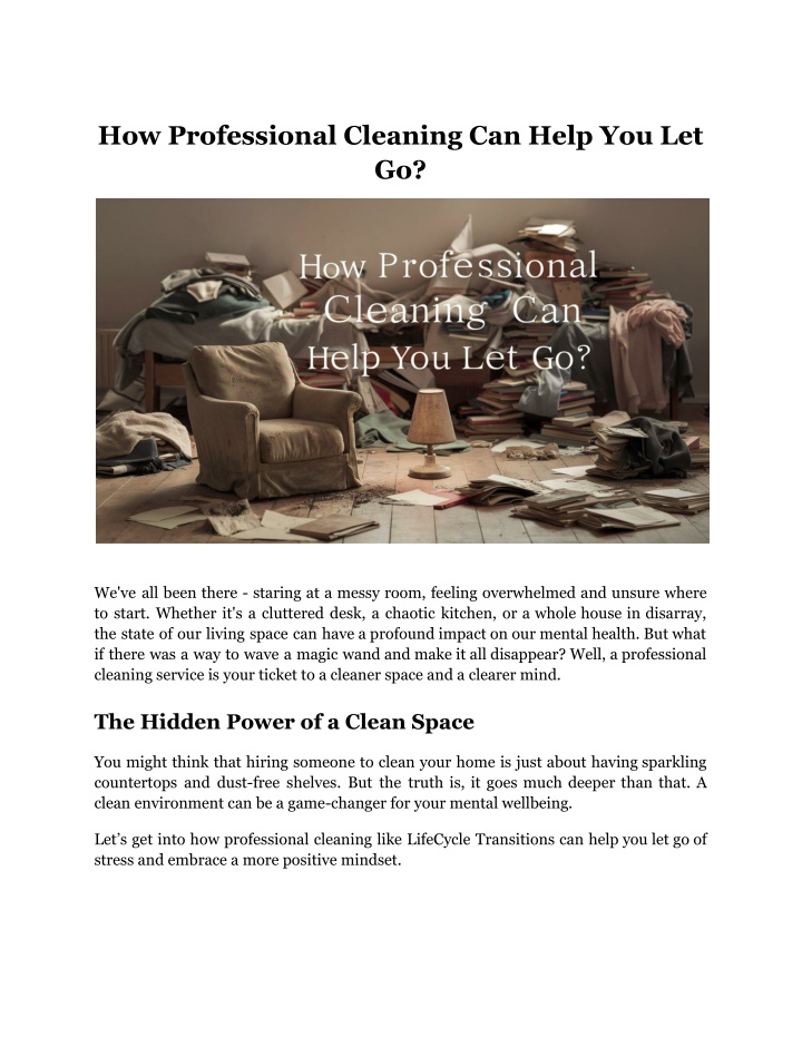 how professional cleaning can help you let go