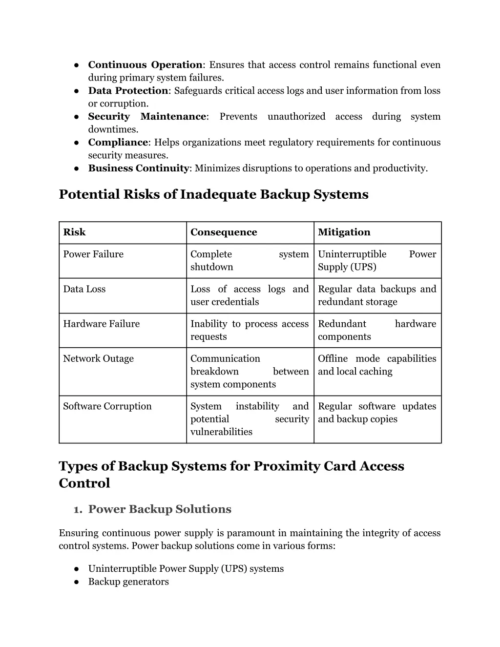 continuous operation ensures that access control