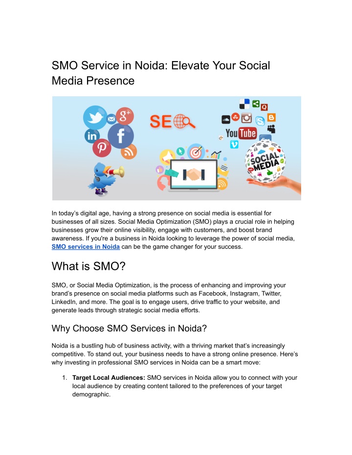 smo service in noida elevate your social media