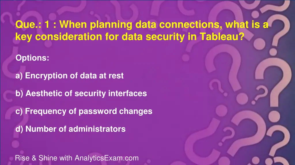 que 1 when planning data connections what