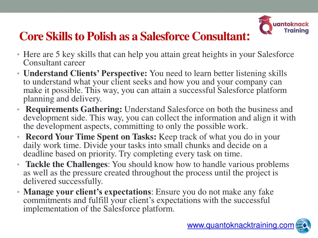 core skills to polish as a salesforce consultant