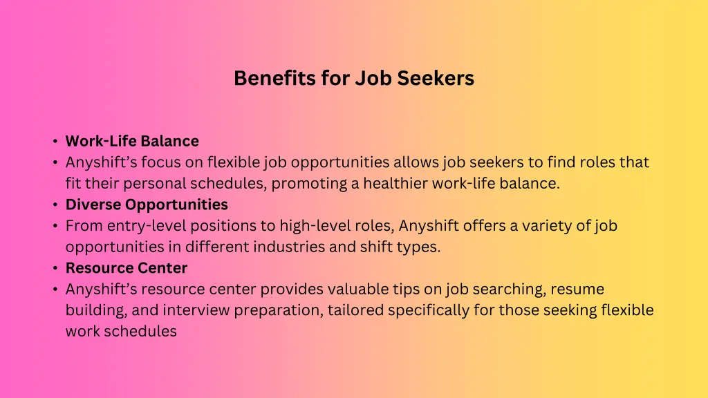 benefits for job seekers