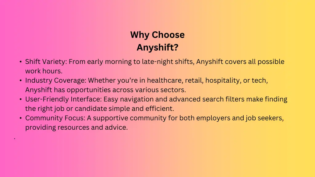 why choose anyshift