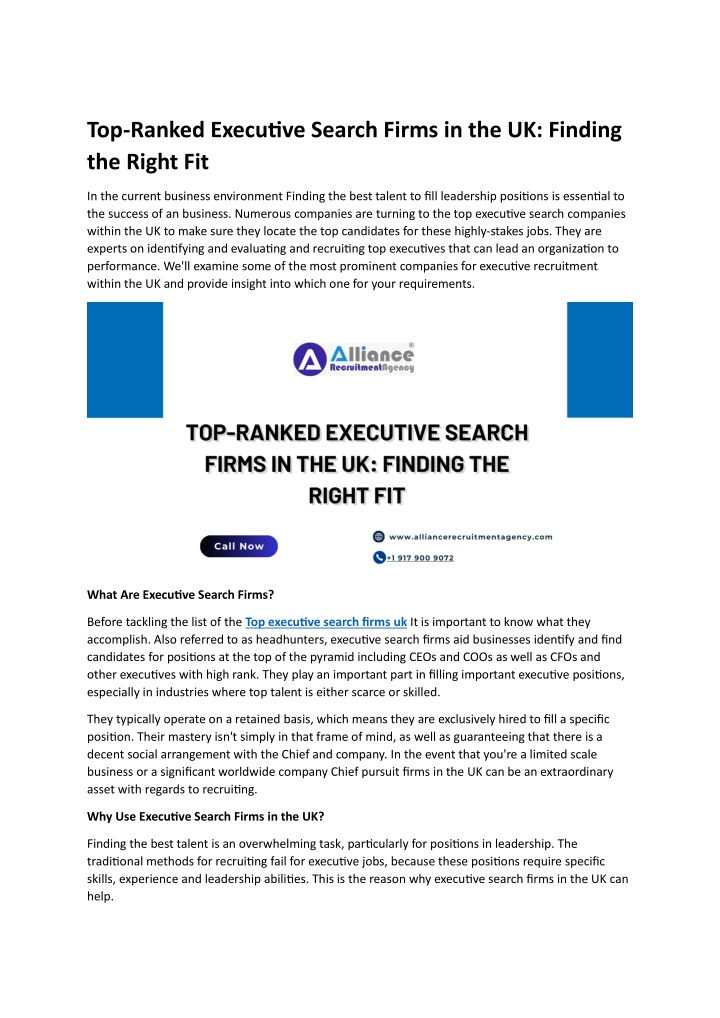 top ranked executive search firms