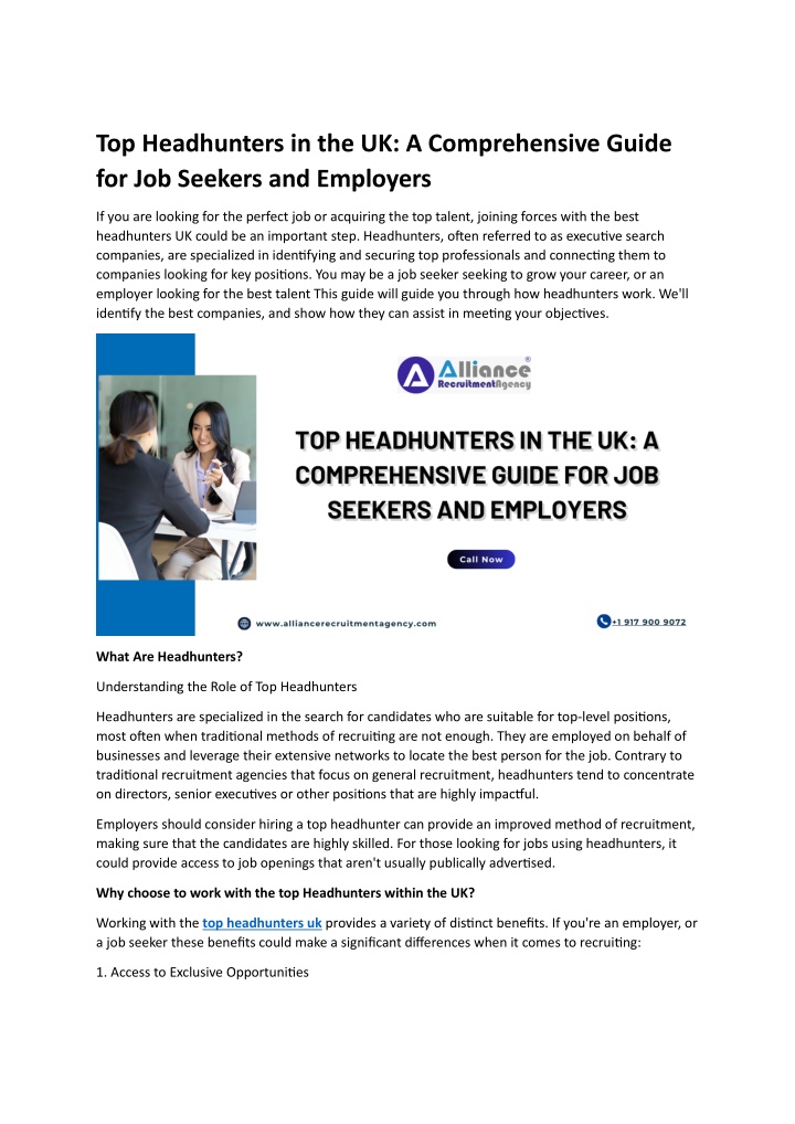 top headhunters in the uk a comprehensive guide