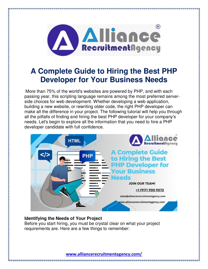 a complete guide to hiring the best php developer