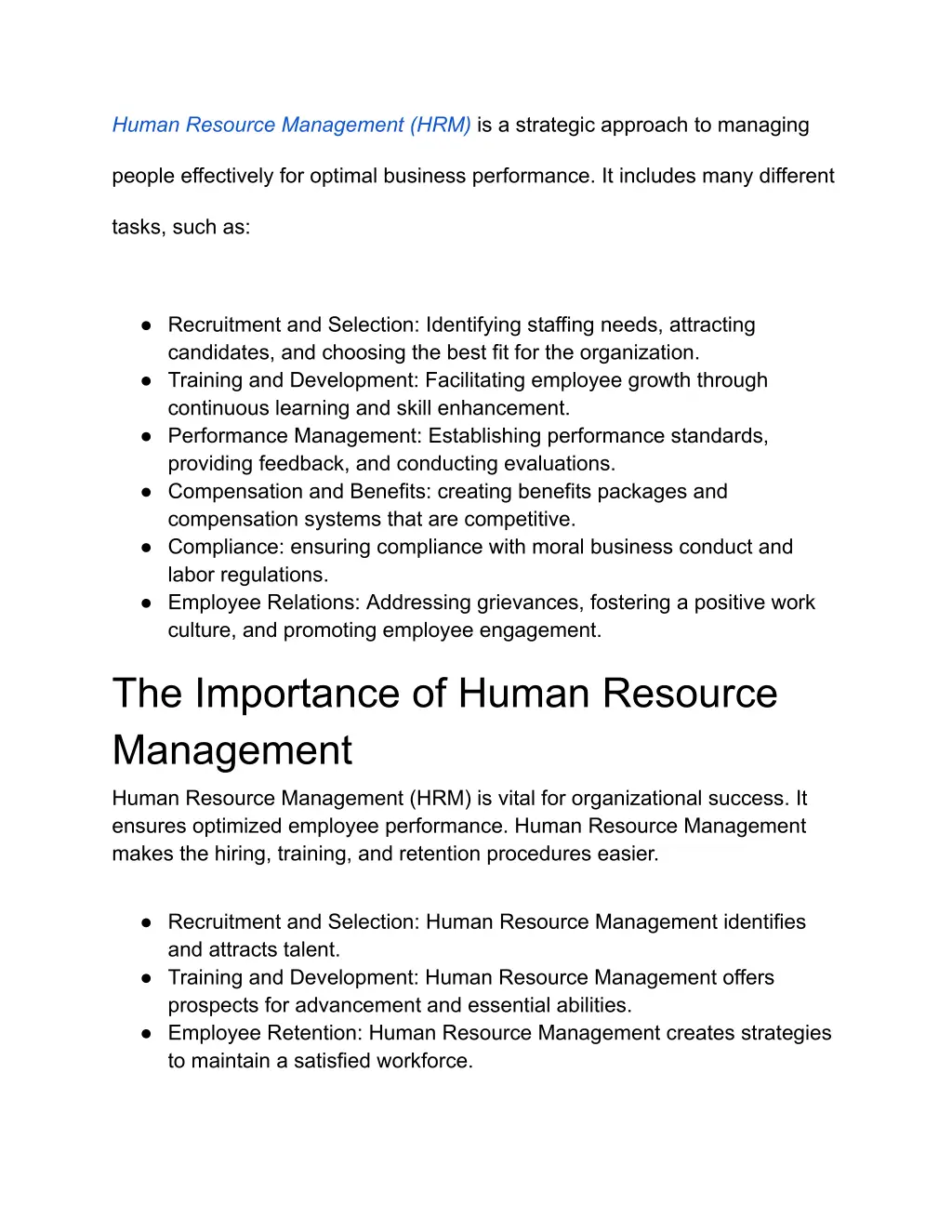 human resource management hrm is a strategic