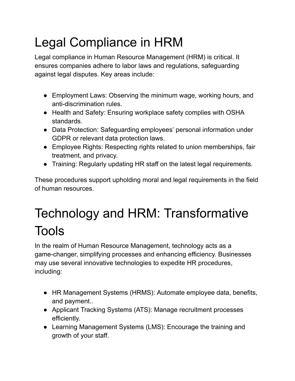 legal compliance in hrm