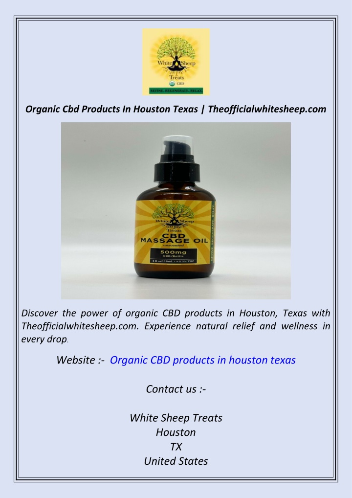 organic cbd products in houston texas