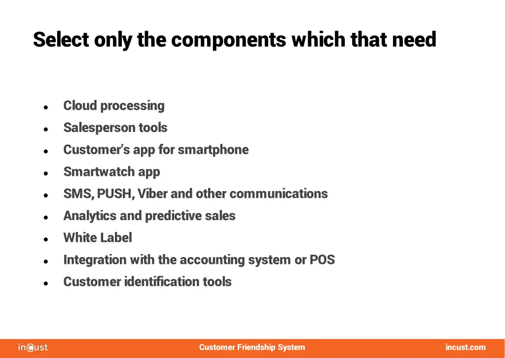 select only the components which that need