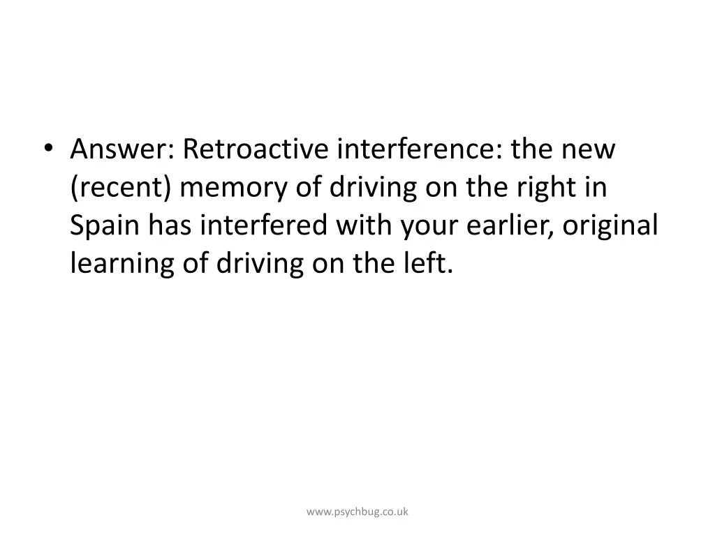 answer retroactive interference the new recent