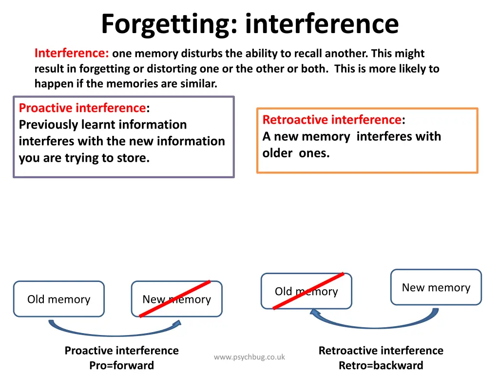 forgetting interference interference one memory