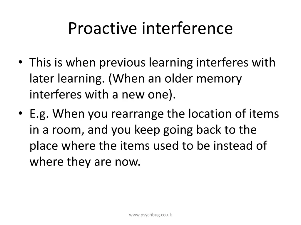 proactive interference