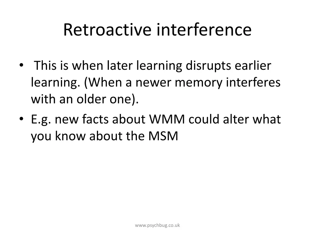 retroactive interference