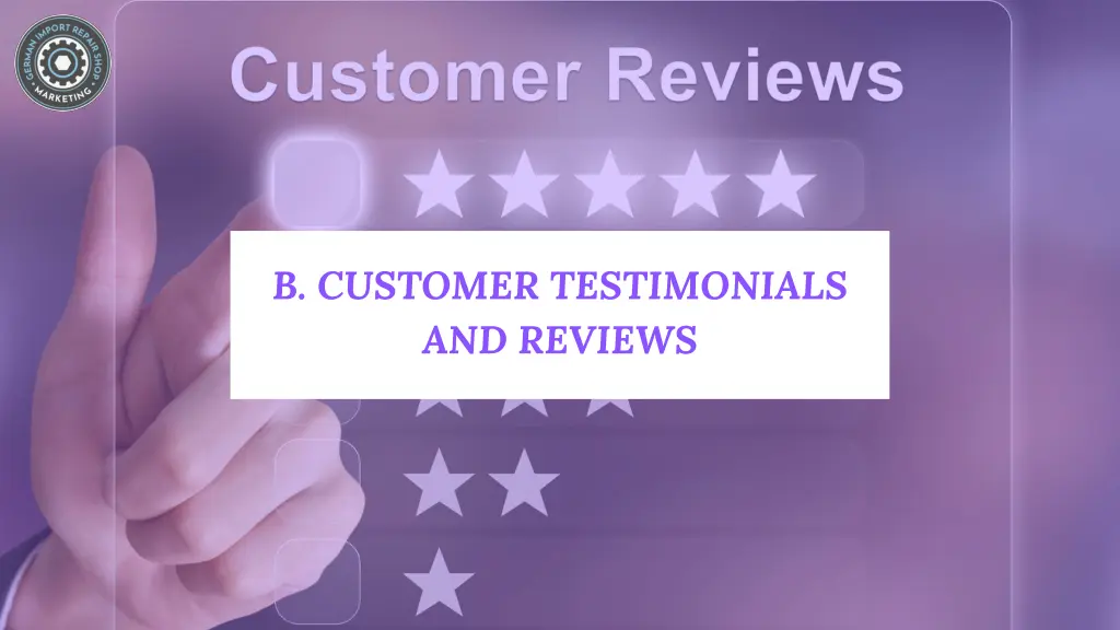 b customer testimonials and reviews