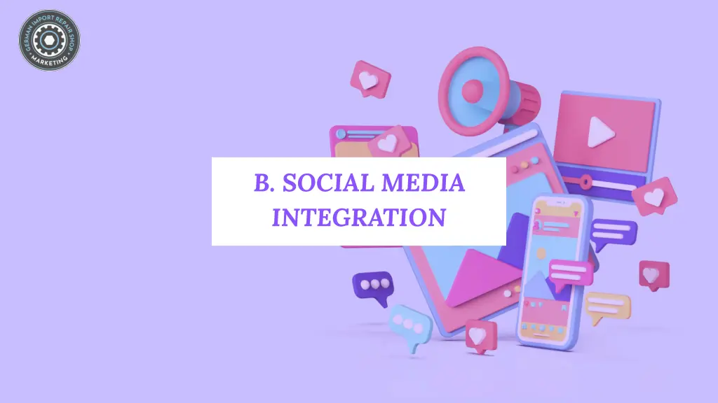 b social media integration