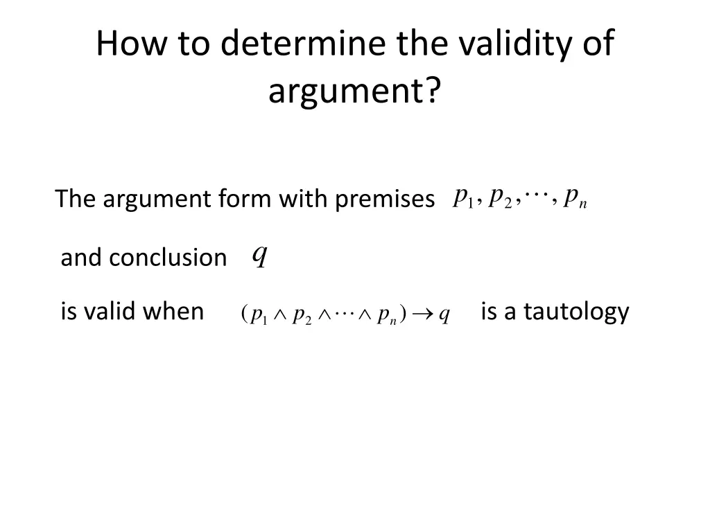 how to determine the validity of argument