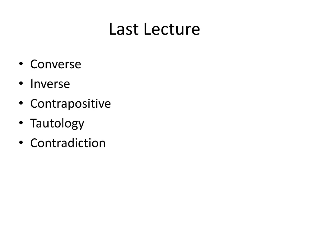 last lecture