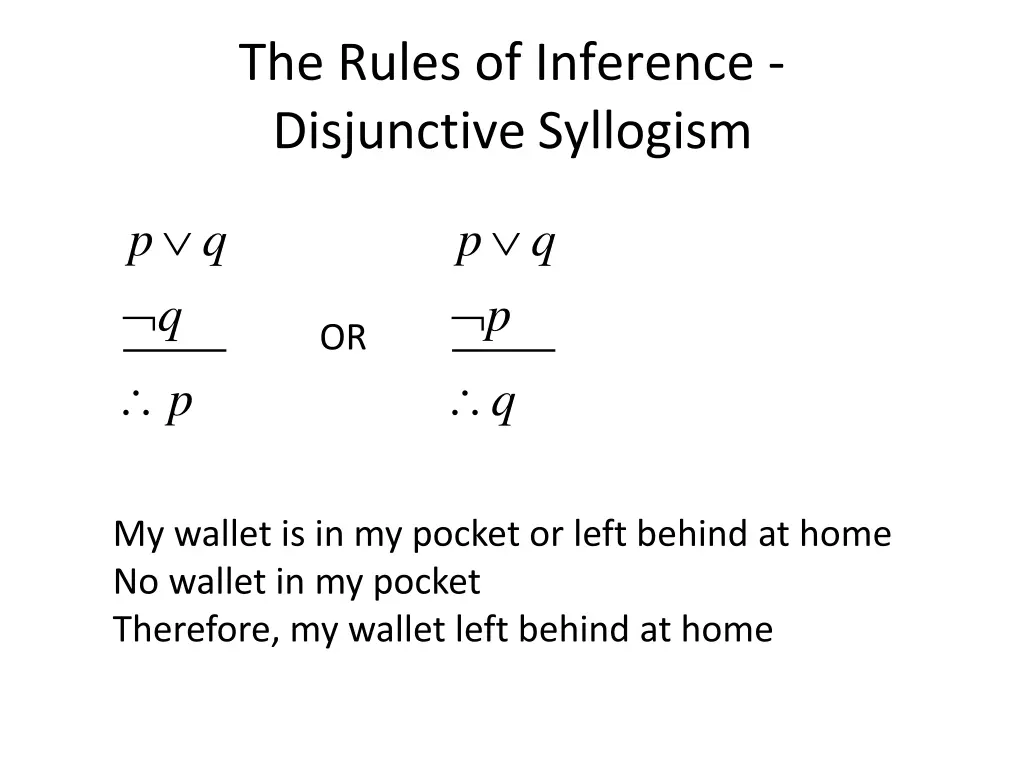 the rules of inference disjunctive syllogism