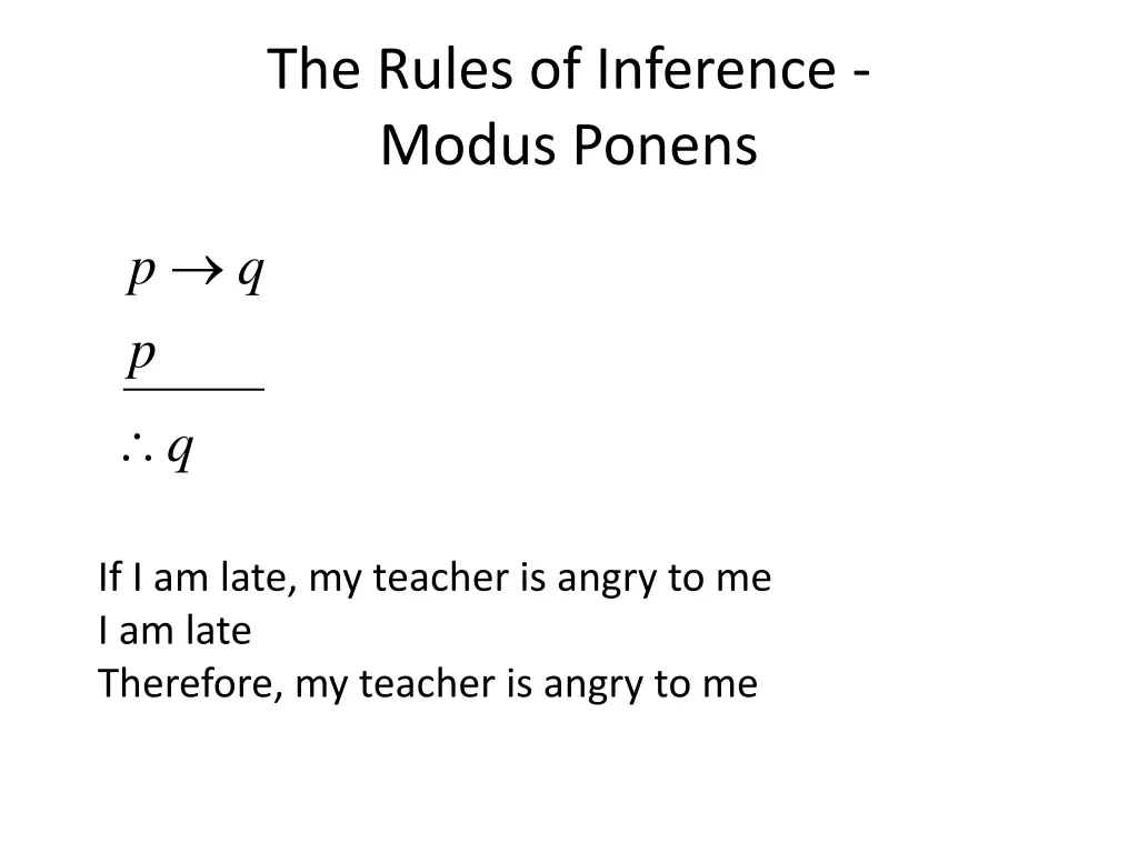 the rules of inference modus ponens