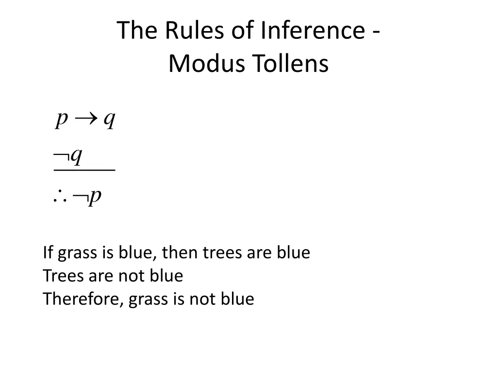 the rules of inference modus tollens