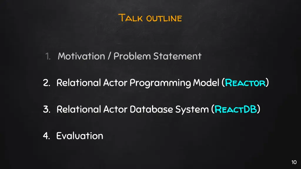 talk outline