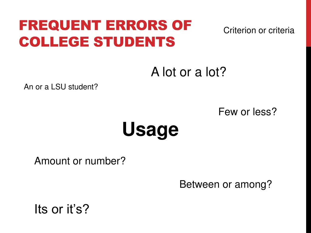 frequent errors of college students 1