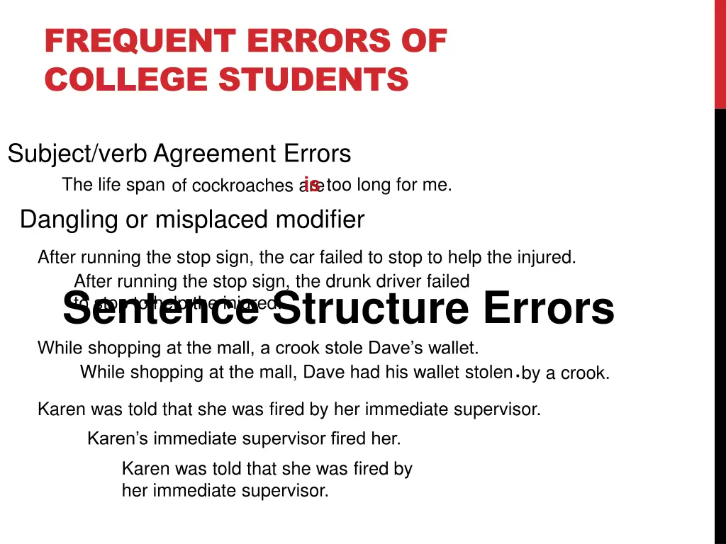 frequent errors of college students 2