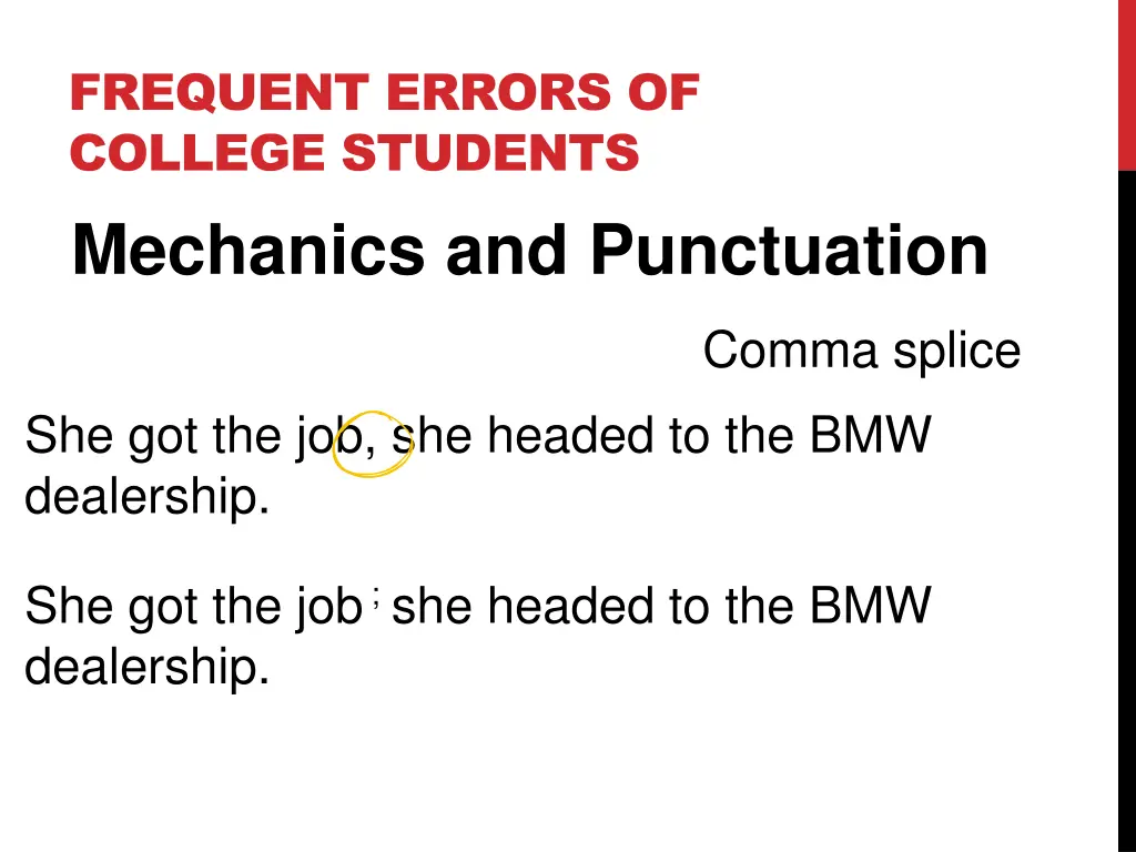 frequent errors of college students mechanics