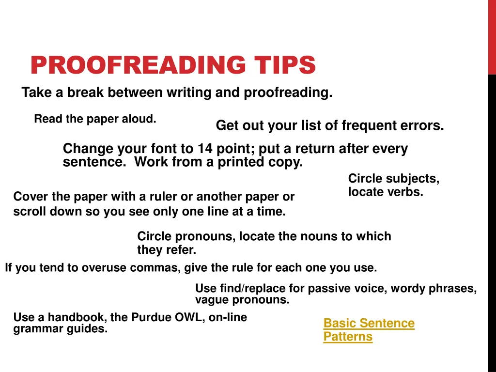 proofreading tips take a break between writing