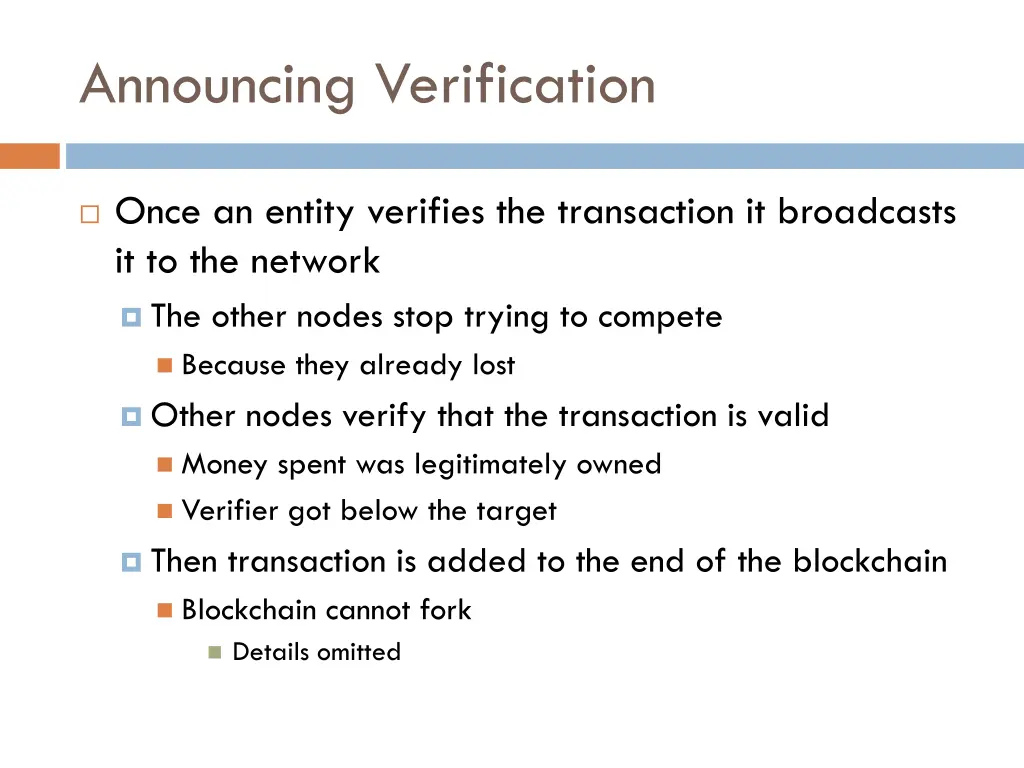 announcing verification