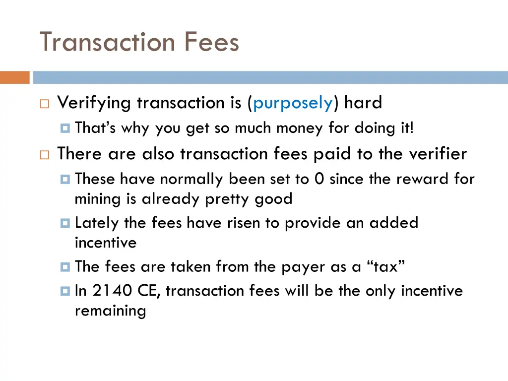 transaction fees