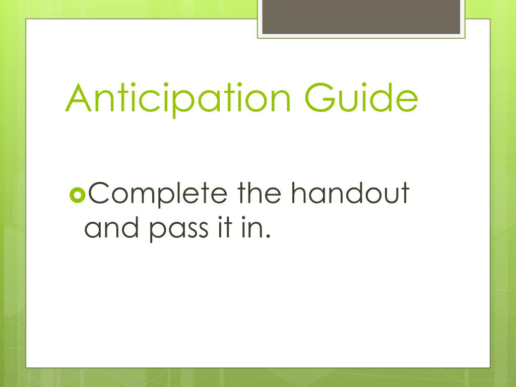 anticipation guide