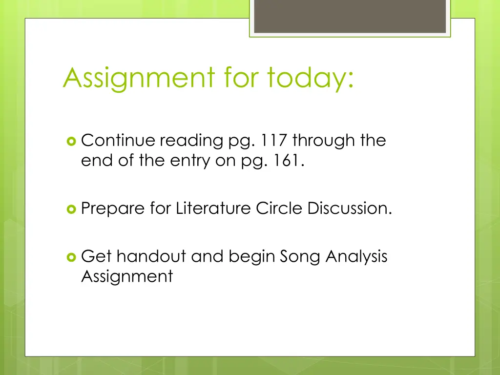 assignment for today 3