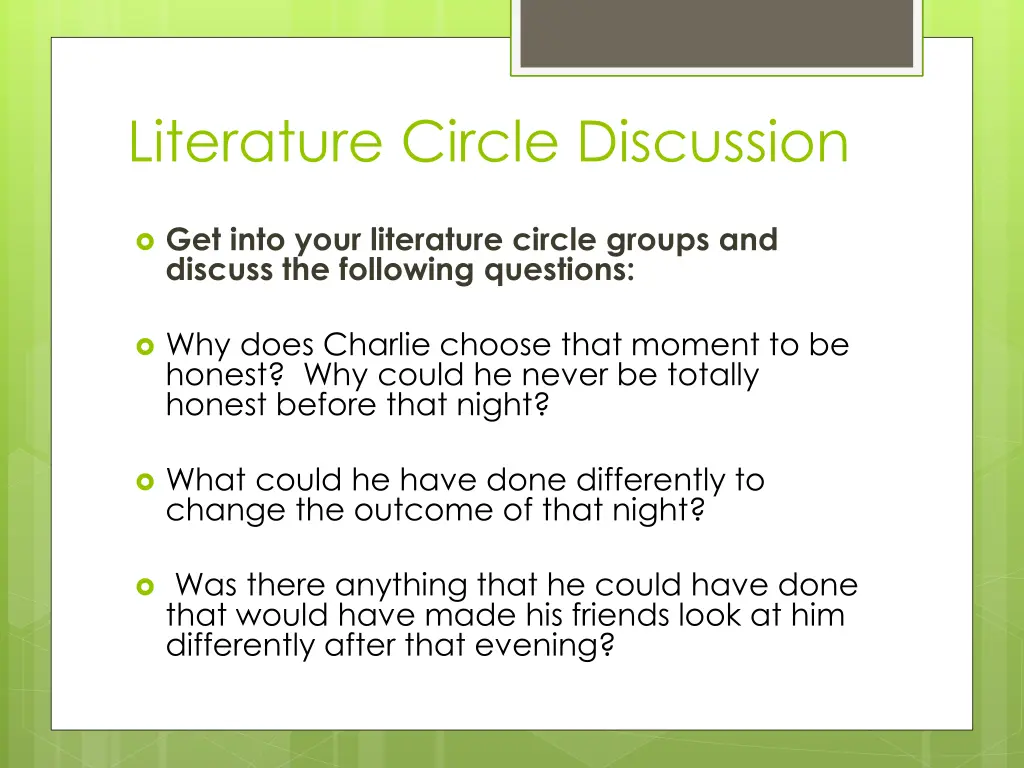 literature circle discussion 2