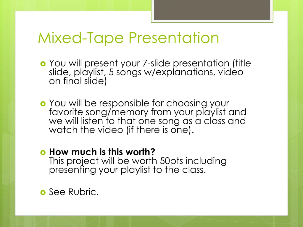 mixed tape presentation