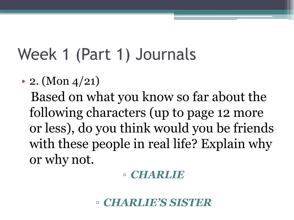 week 1 part 1 journals